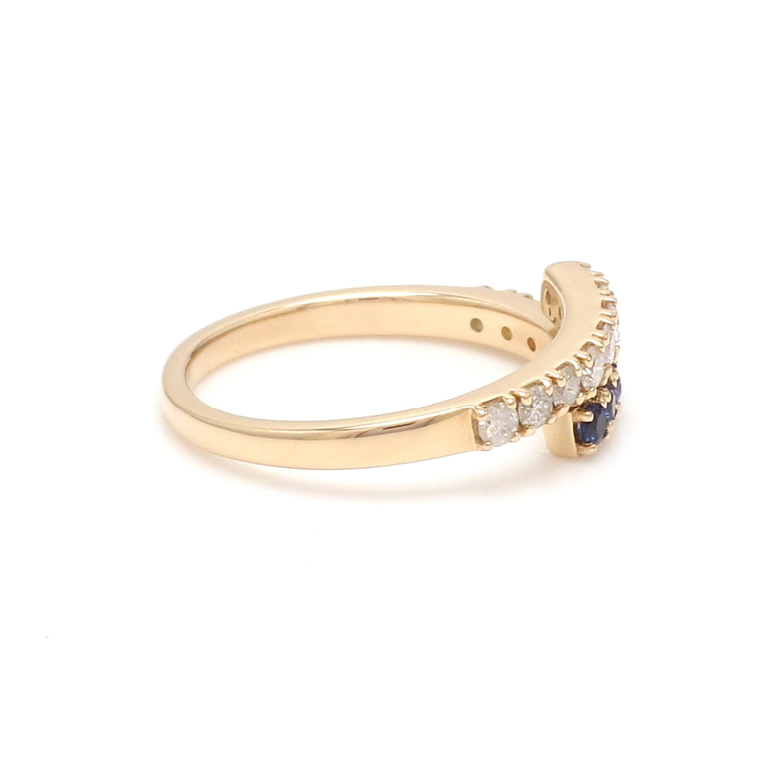 Rainbow Sapphire and Diamond Twist Ring - qivii