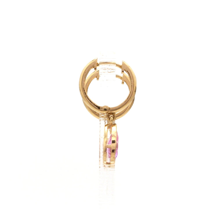 Pink Sapphire Bezel Set Pear Mini Earrings - qivii