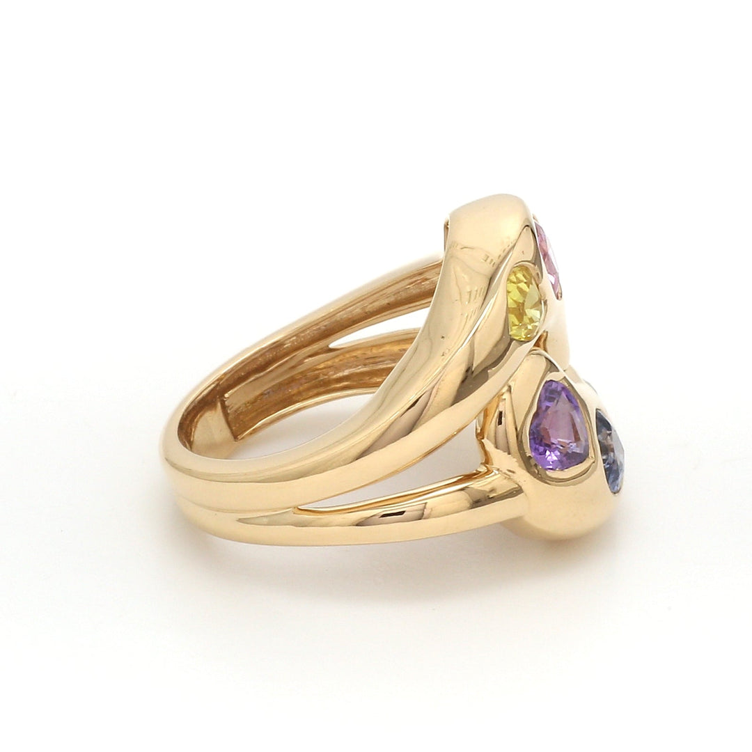 Rainbow Heart Knot Ring - qivii