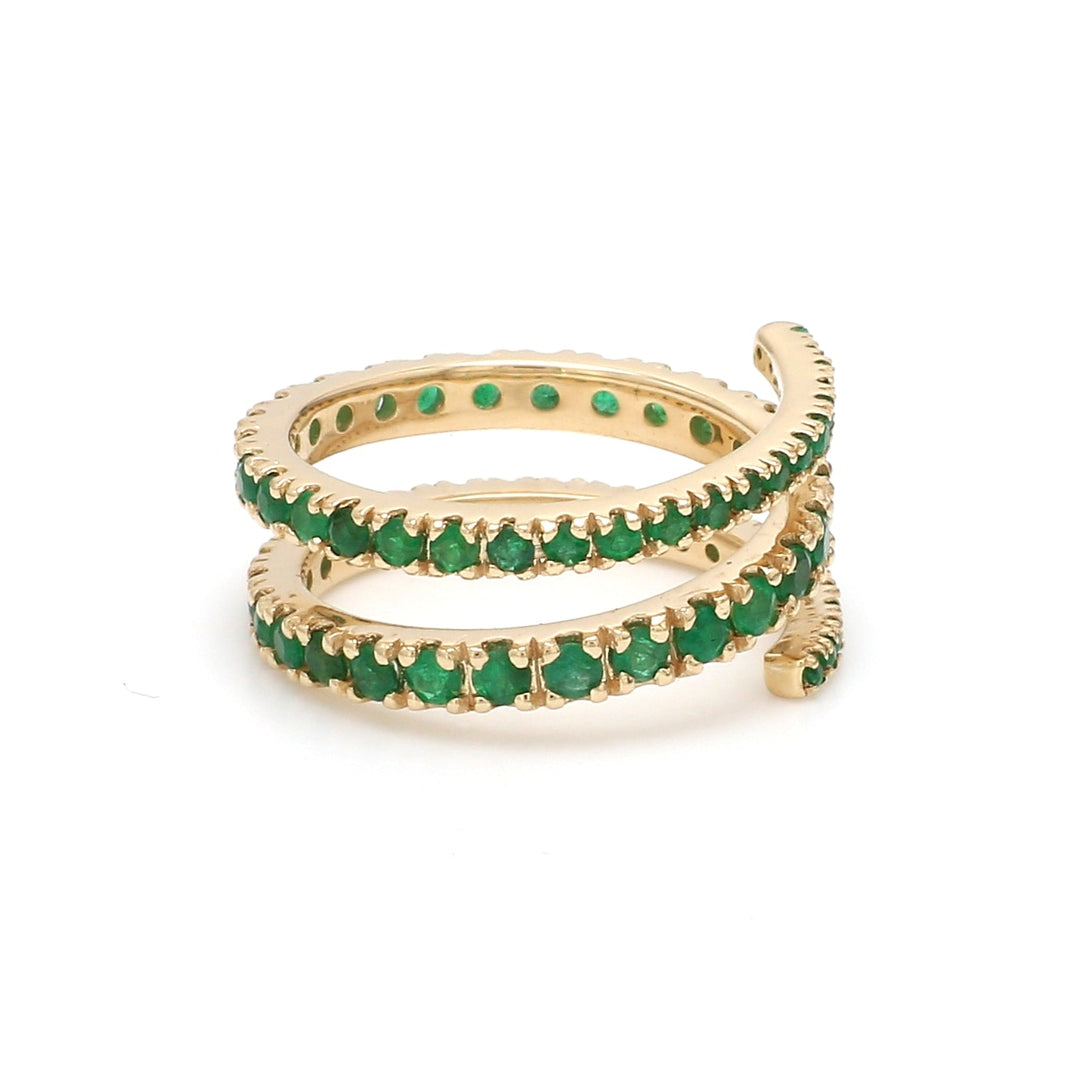 Emerald Spiral Ring - qivii