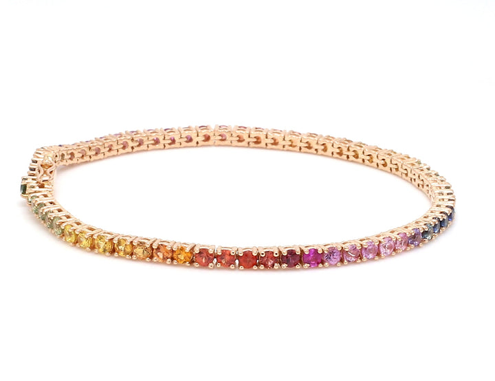 Rainbow Sapphire 2.50 MM Tennis Bracelet - qivii