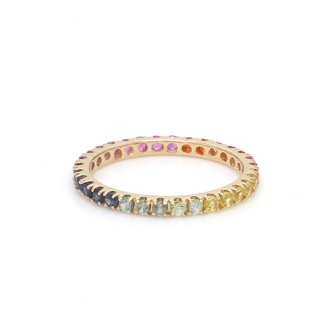 Rainbow Sapphire Thin Eternity Ring - qivii
