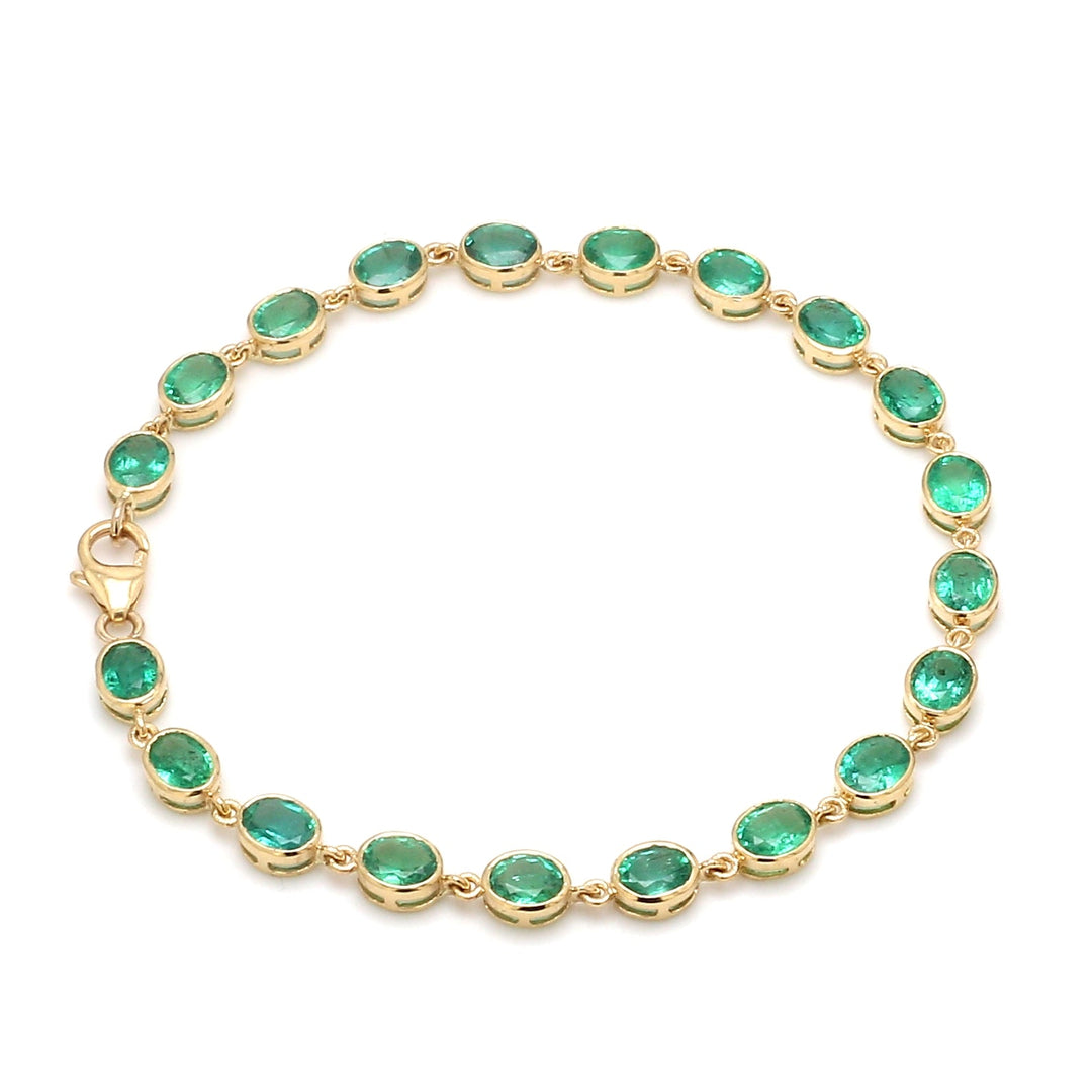 Emerald Oval Bezel Set Bracelet - qivii