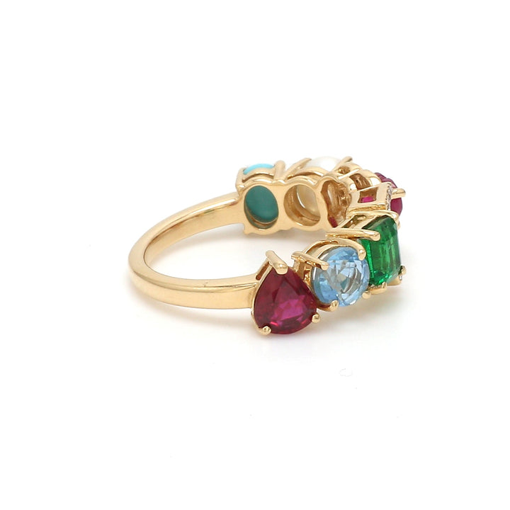 Custom Letter Birthstone Ring - qivii