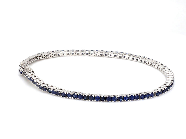 Blue Sapphire 2MM Round Bracelet - qivii