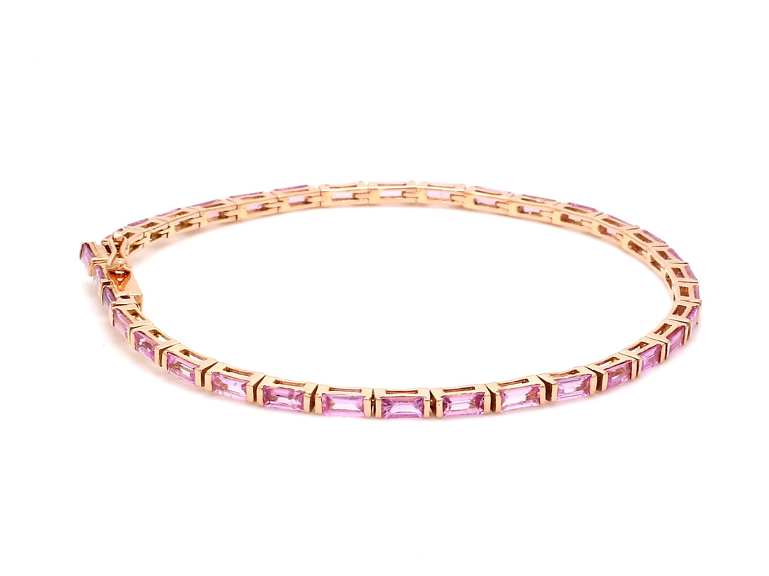 Pink Sapphire Horizontal Baguette Bracelet - qivii