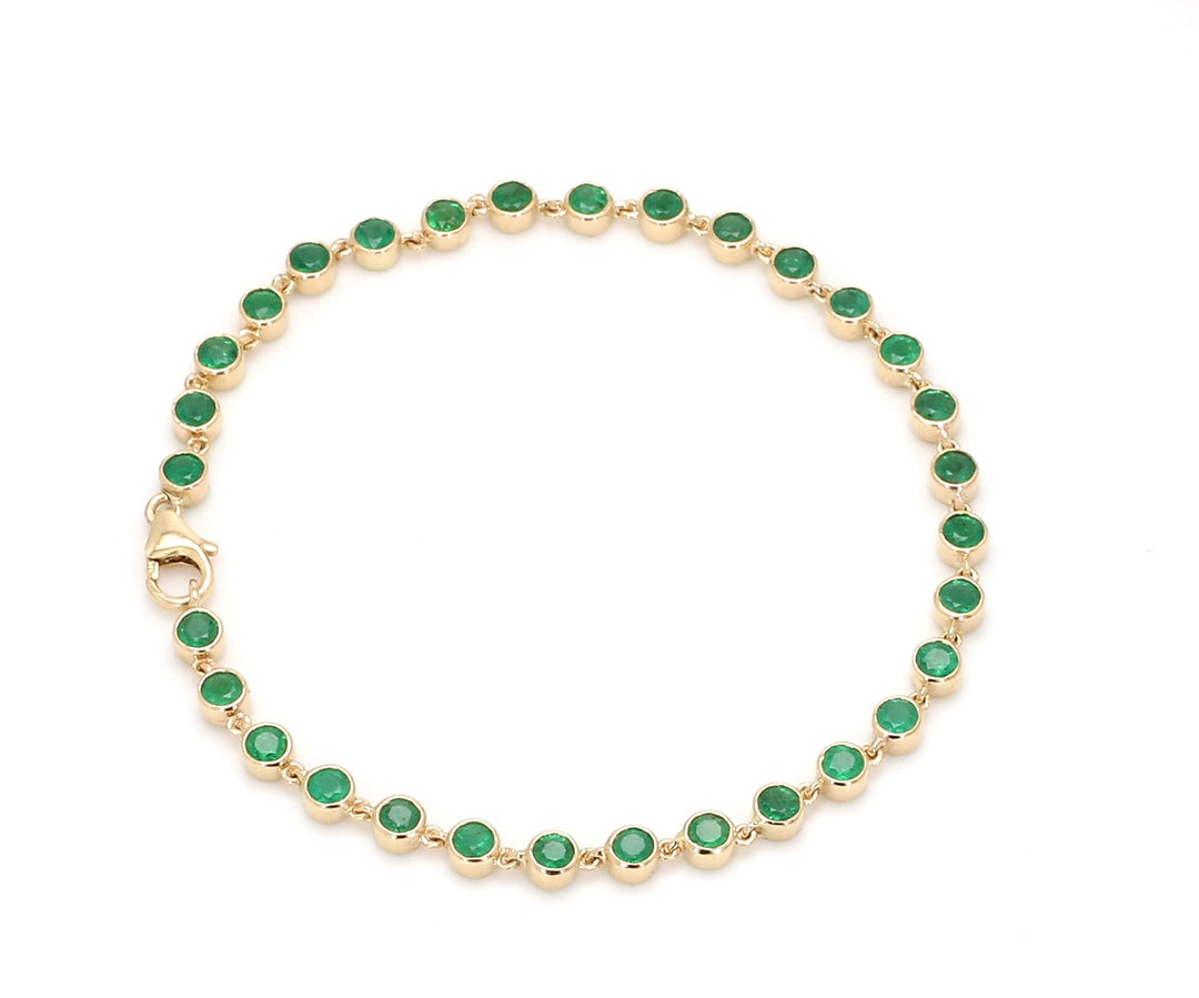 Emerald Round Link Chain Bracelet - qivii