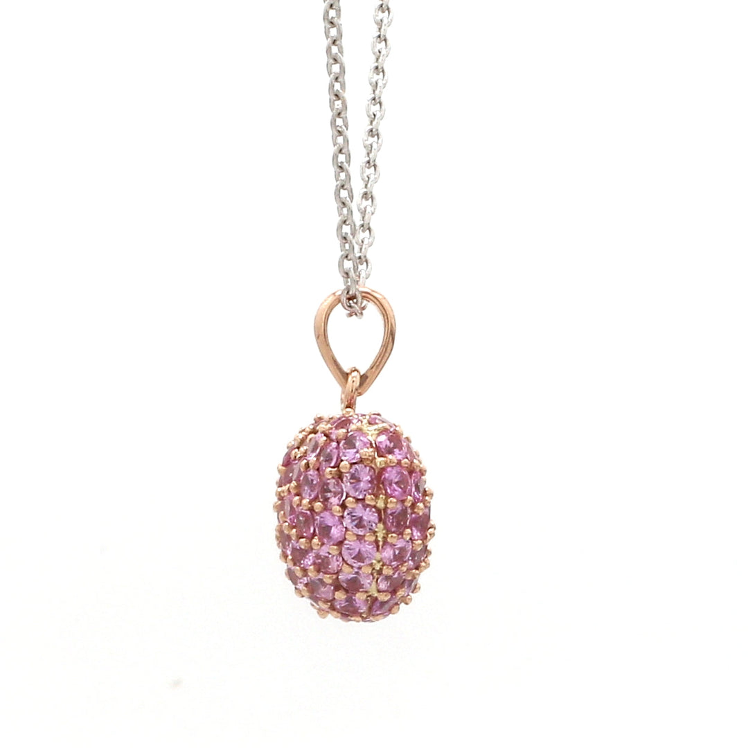 Pink Sapphire Pave Heart Pendant - qivii