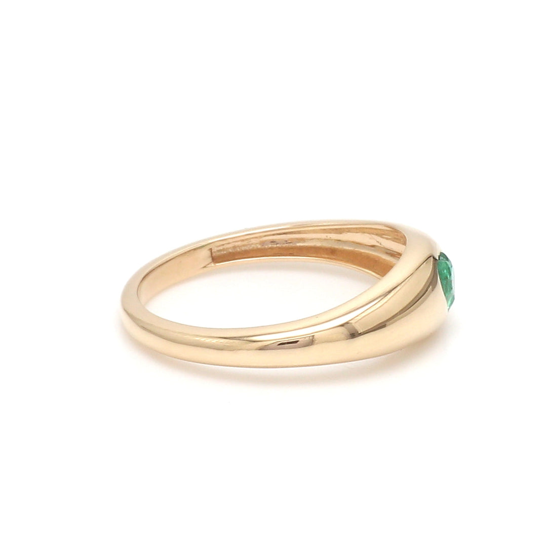 Emerald Heart Flush Set Mini Chunky Ring - qivii