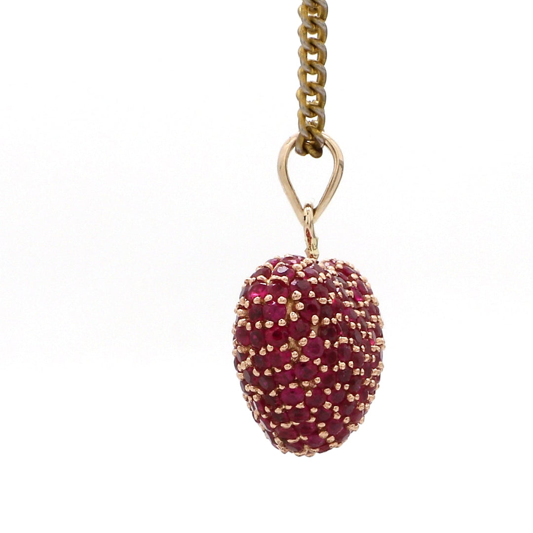 Ruby Heart Pave Pendant - qivii