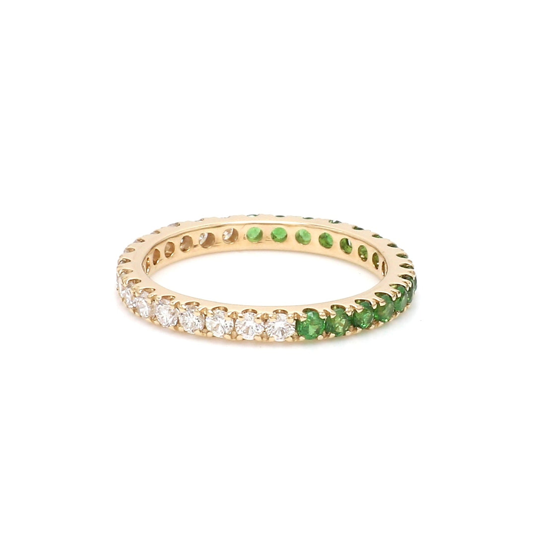 Tsavorite Diamond Half & Half Ring - qivii