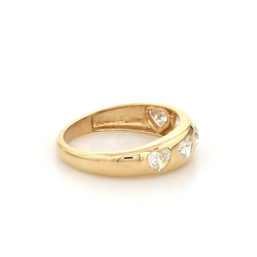 Diamond Five Heart Chunky Ring - qivii