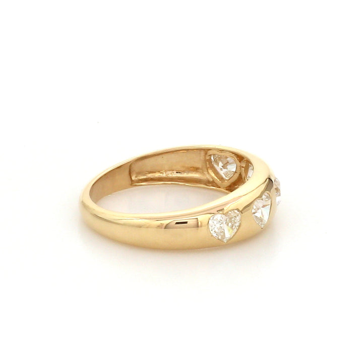 Diamond Five Heart Chunky Ring - qivii