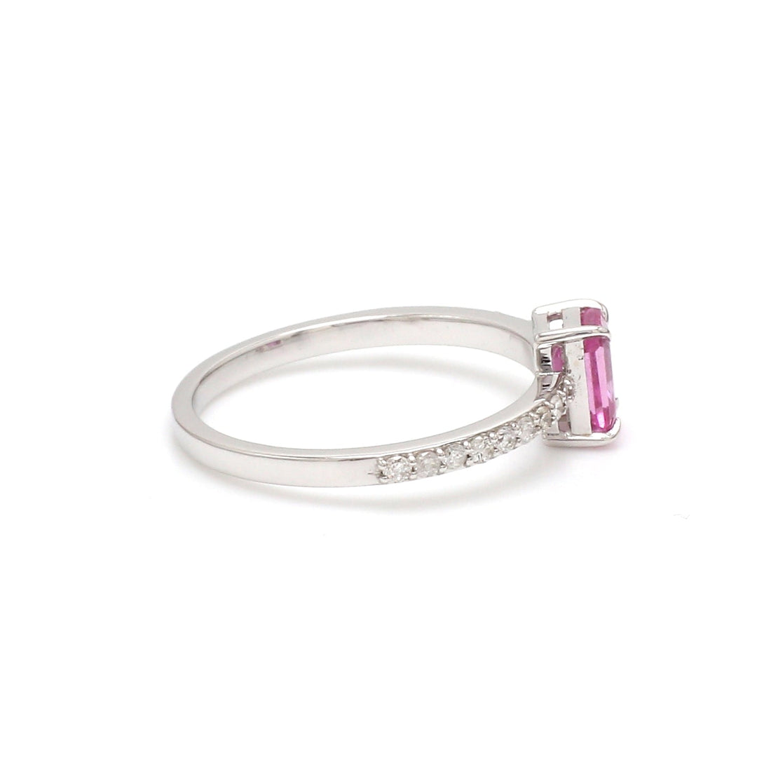 Pink Sapphire Octagon Diamond Ring - qivii