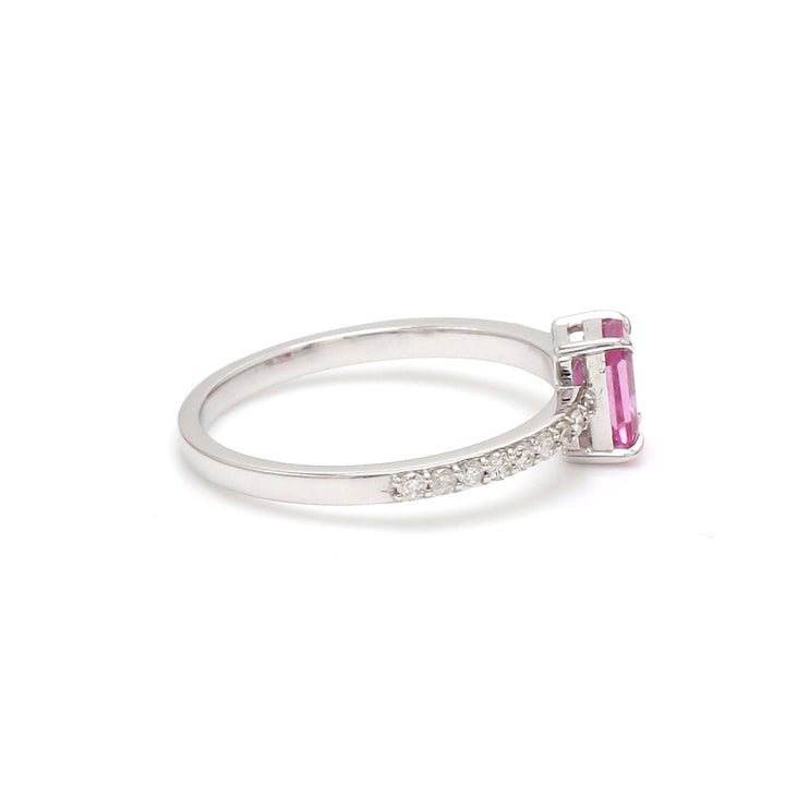 Pink Sapphire Octagon Diamond Ring - qivii