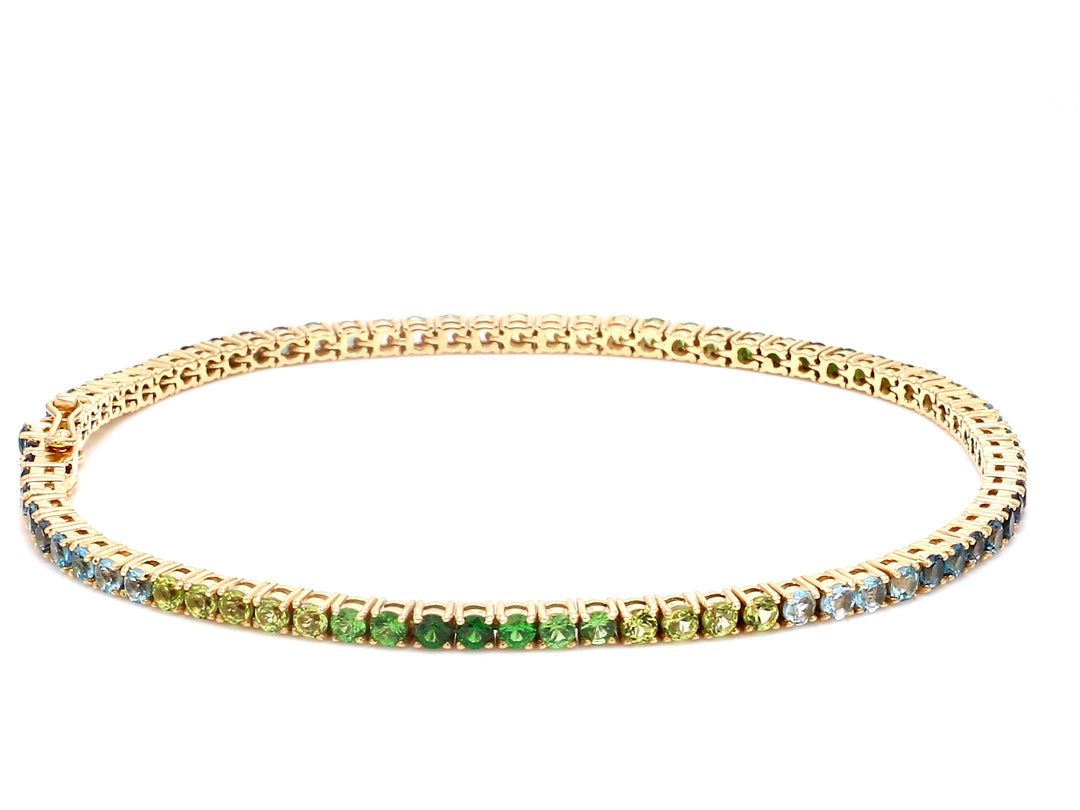 Blue Green Ombre 2MM Round Bracelet - qivii