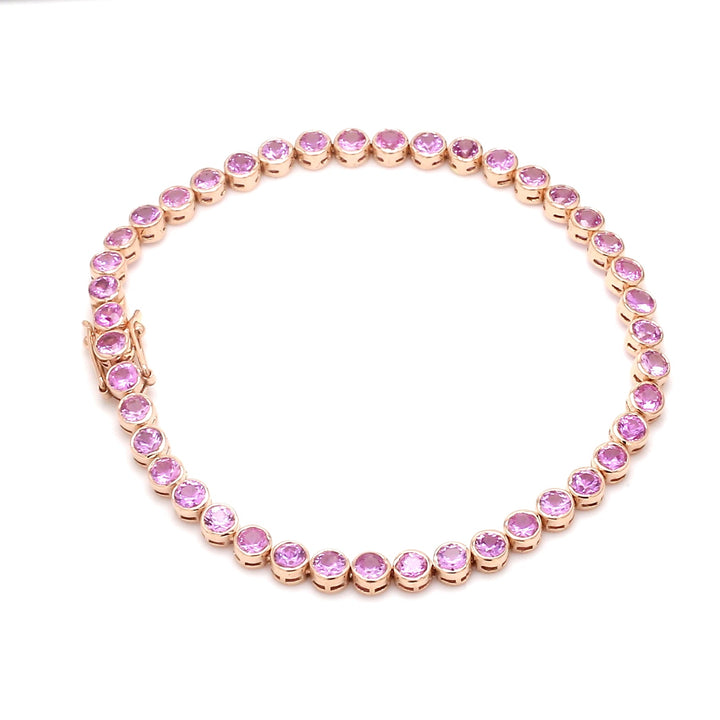 Pink Sapphire Bezel Set Bracelet - qivii