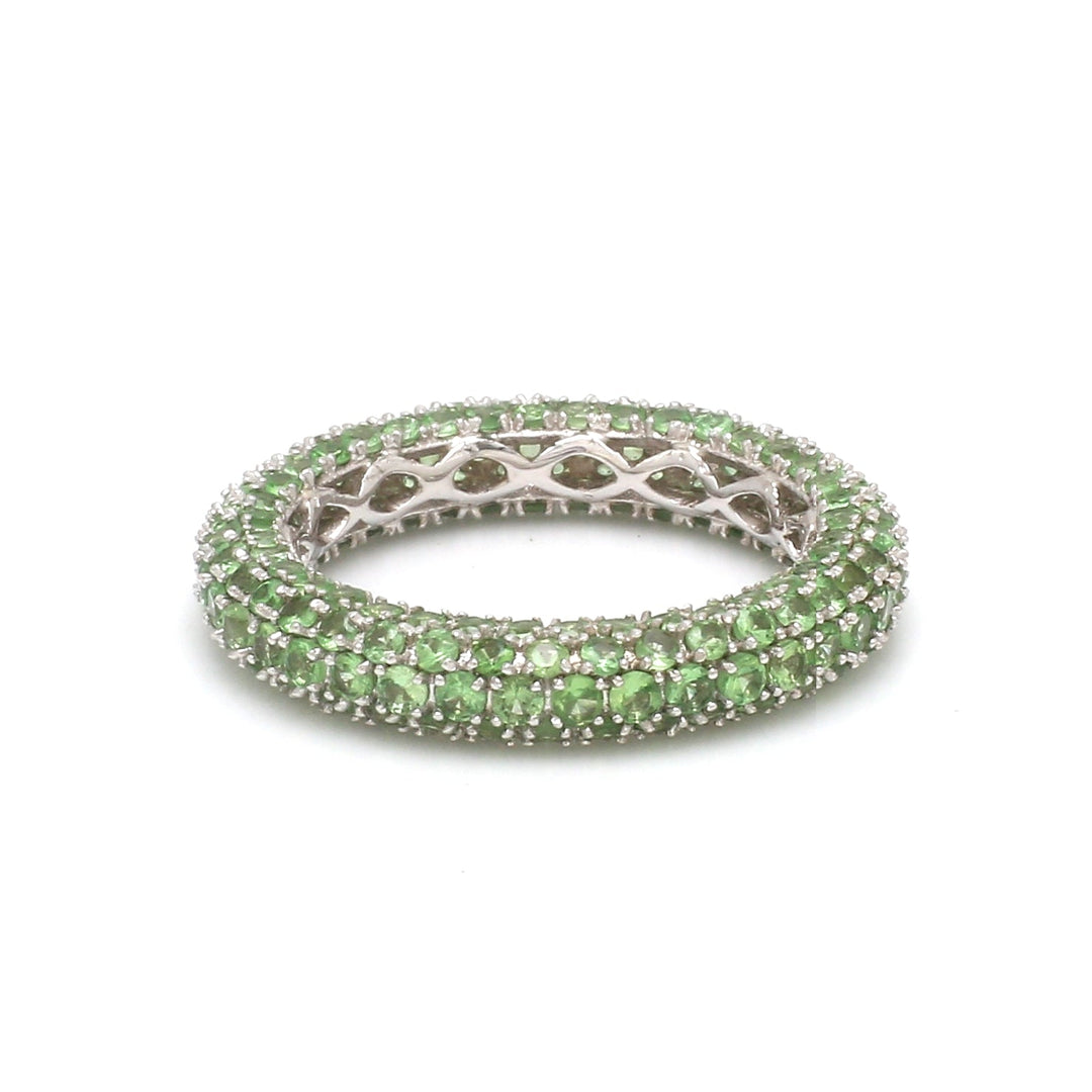 Tsavorite Round Pave Ring - qivii
