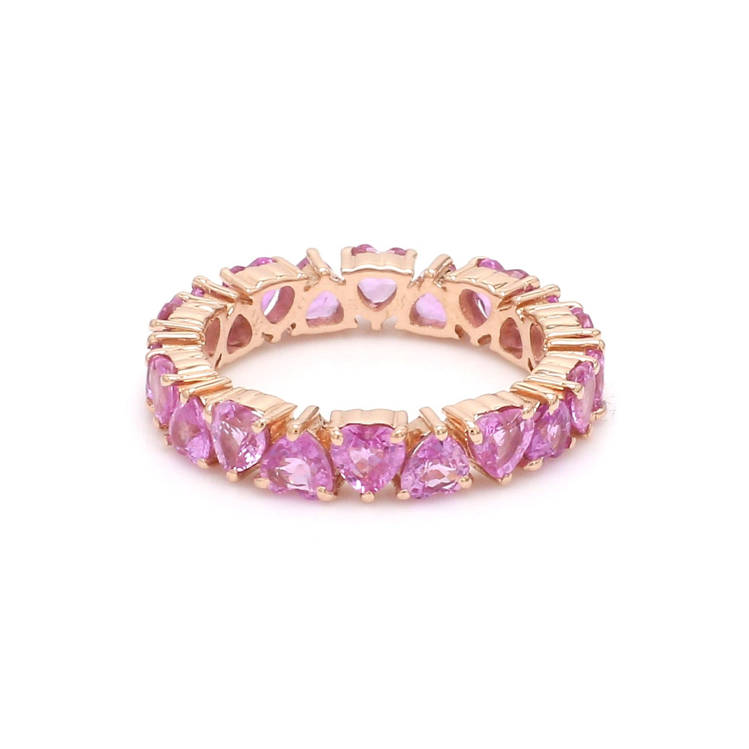 Pink Sapphire Heart Upside Down Ring - qivii