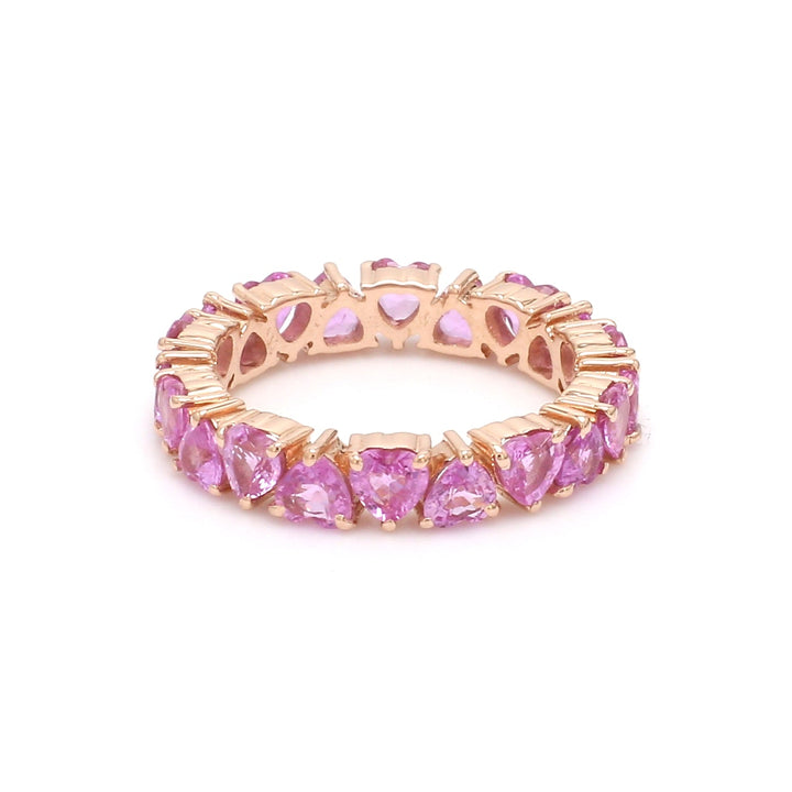 Pink Sapphire Heart Upside Down Ring - qivii