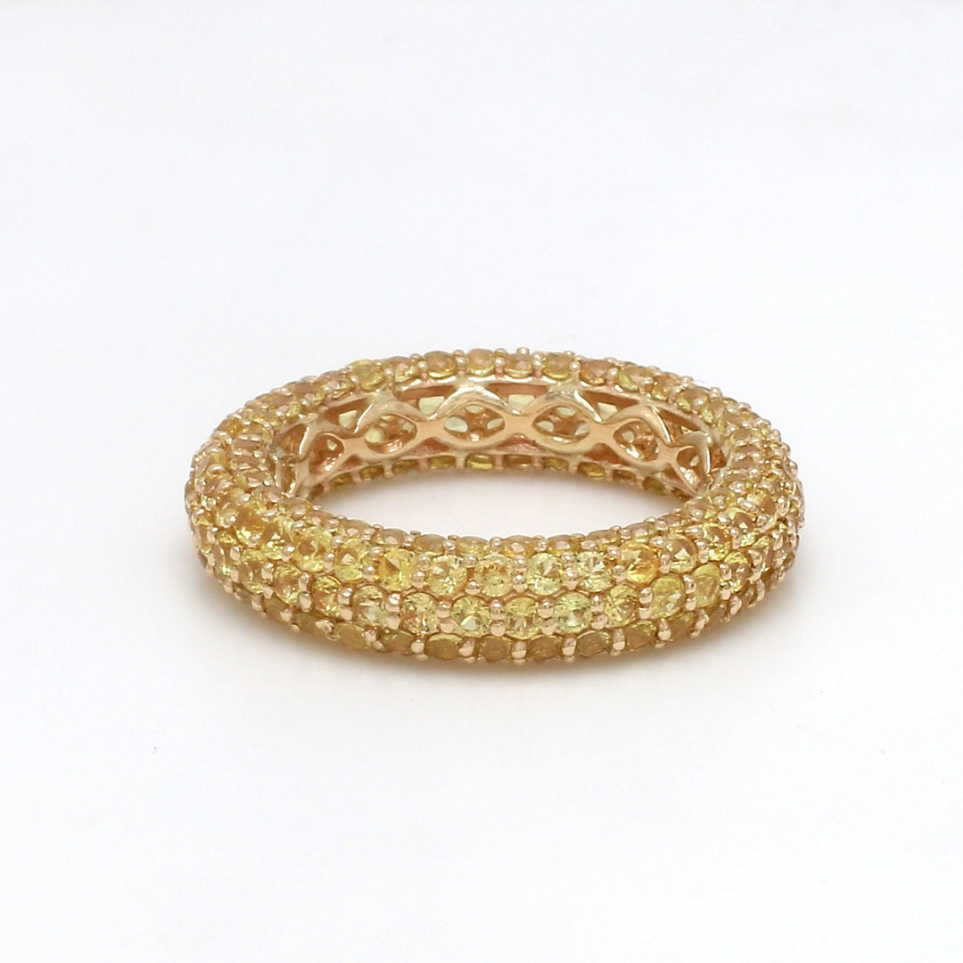 Yellow Sapphire Pave Ring - qivii