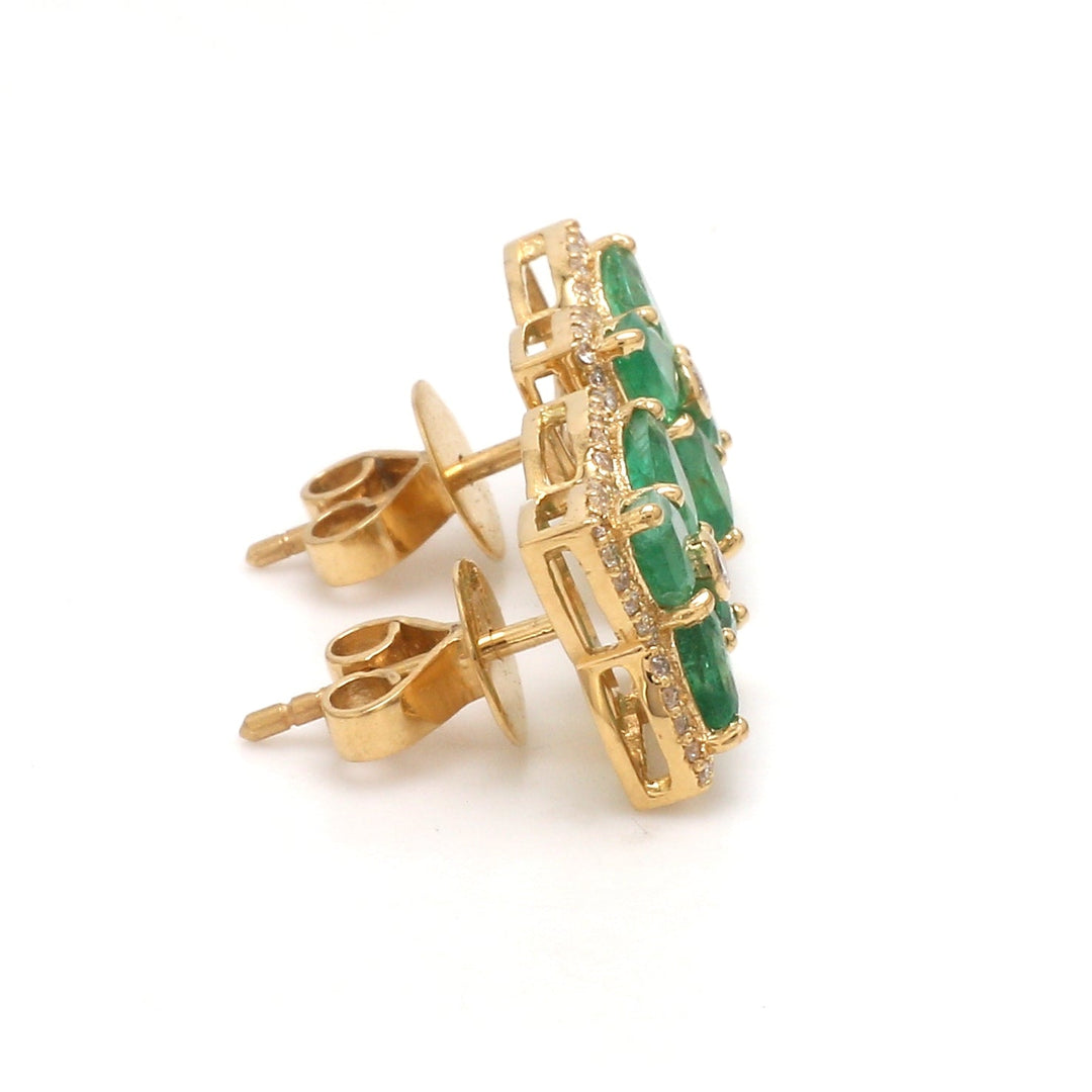 Emerald Four Pear Studs - qivii