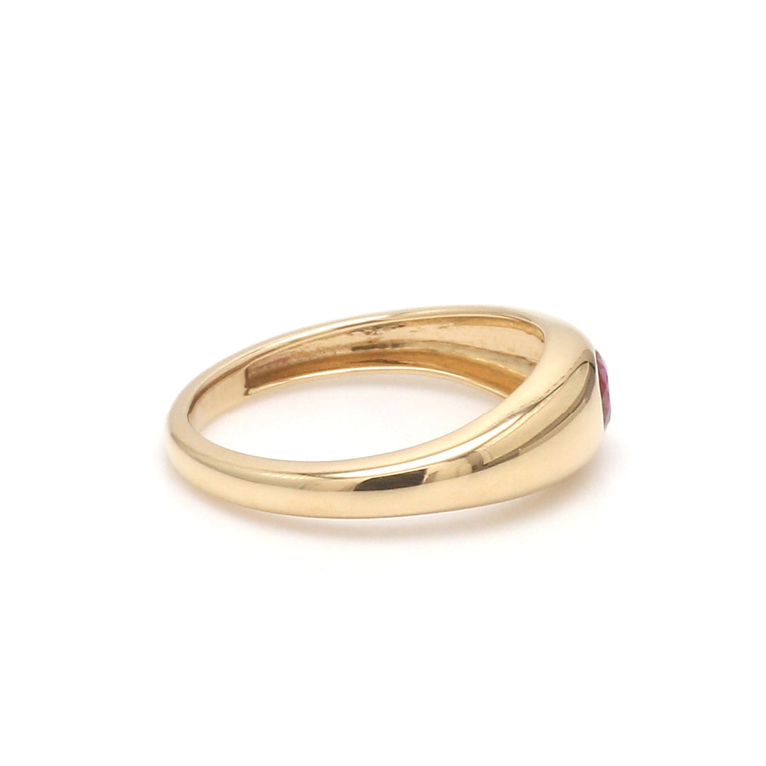 Ruby Cushion Flush Set Mini Chunky Ring - qivii