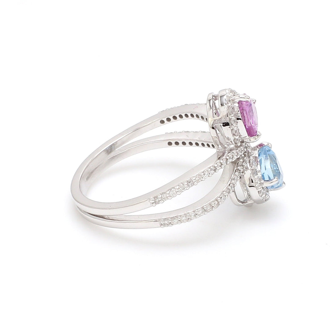 Pink Sapphire Aquamarine Ring - qivii
