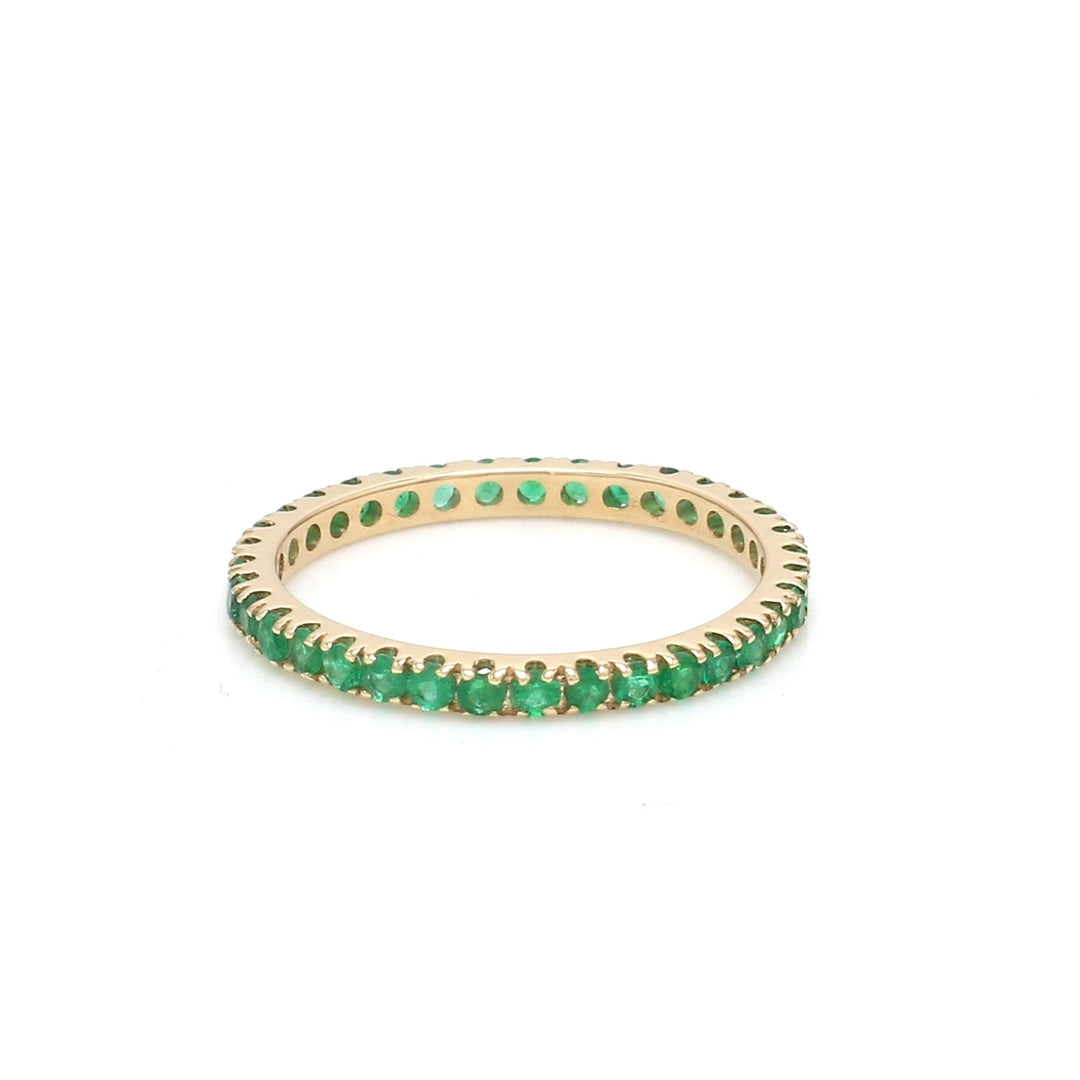 Emerald Round Thin Ring - qivii