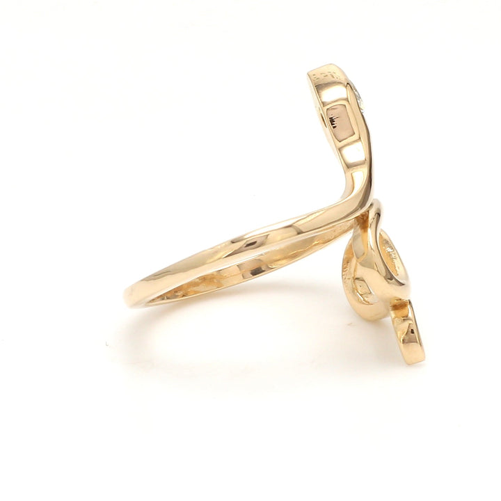 Old Mine Cut Diamond Snake Ring - qivii