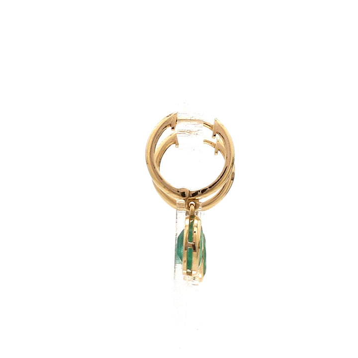 Emerald Oval Bezel Set Mini Earrings - qivii