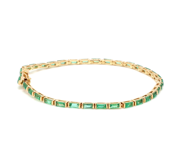 Emerald Horizontal Baguette Bracelet - qivii