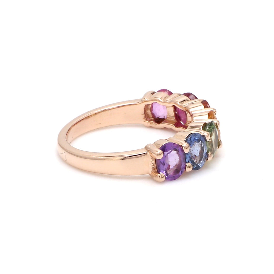 Rainbow Sapphire Seven Stone Ring - qivii