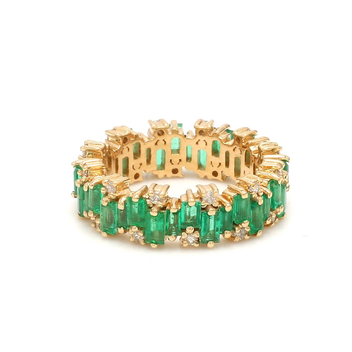 Emerald and Diamond Zig Zag Ring - qivii