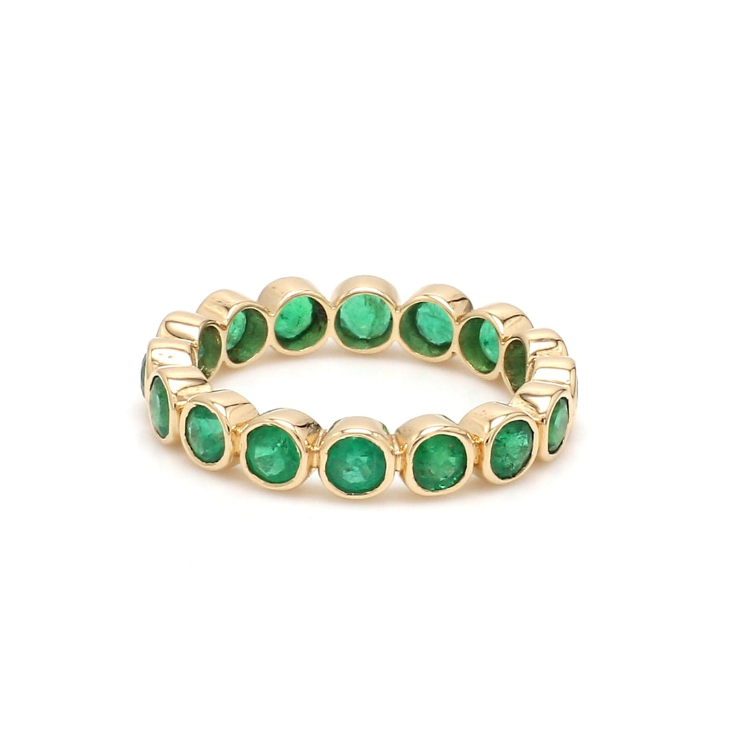 Emerald Round Bezel Set Ring - qivii