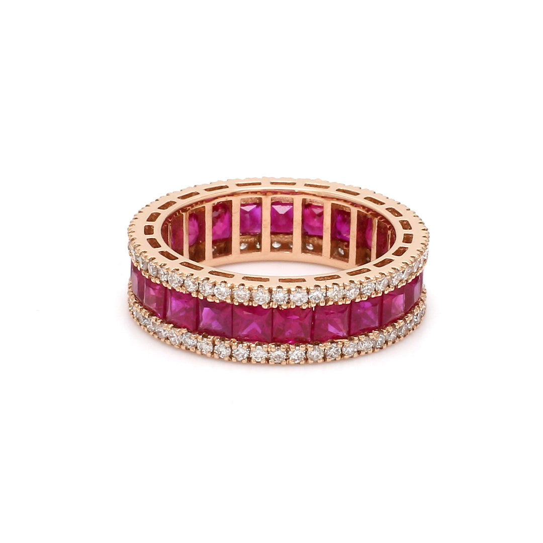 Ruby Princess Cut Diamond Ring - qivii