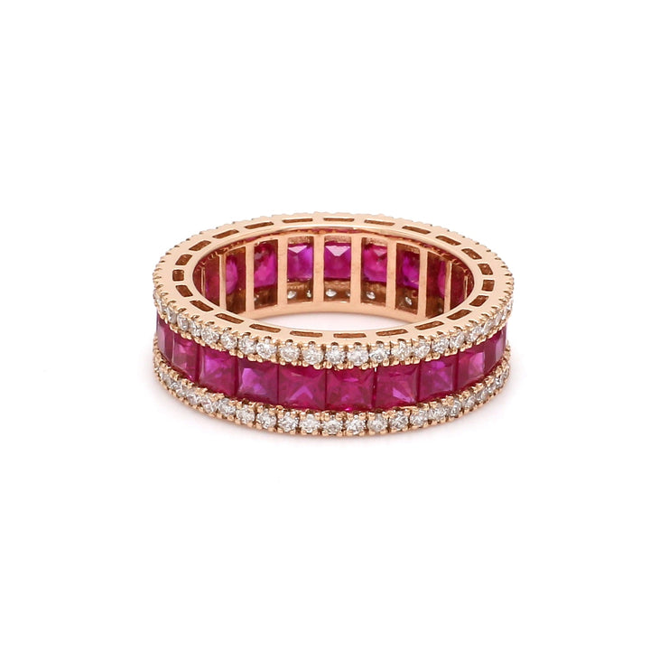 Ruby Princess Cut Diamond Ring - qivii