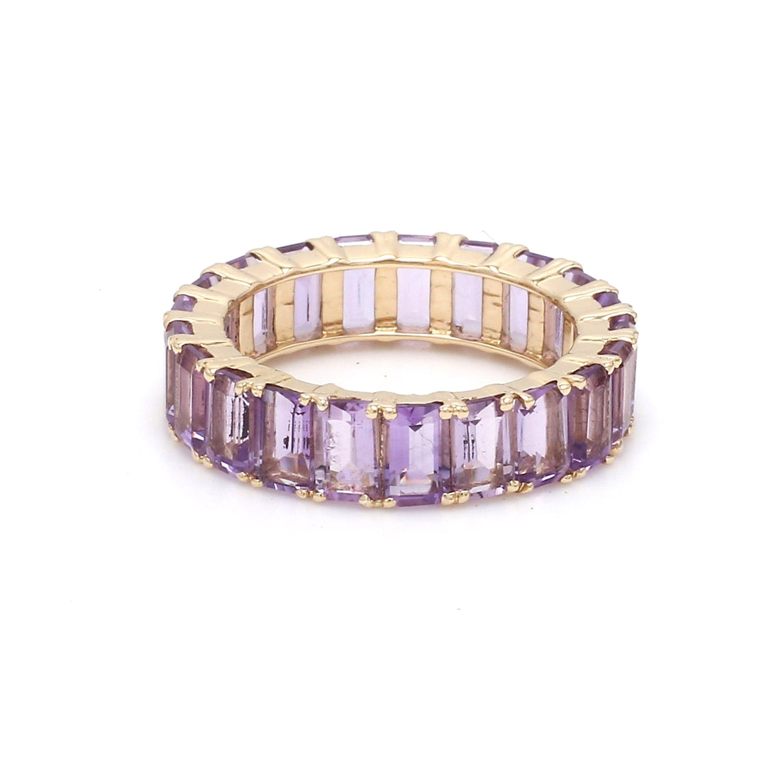 Amethyst Octagon Eternity Band Ring - qivii