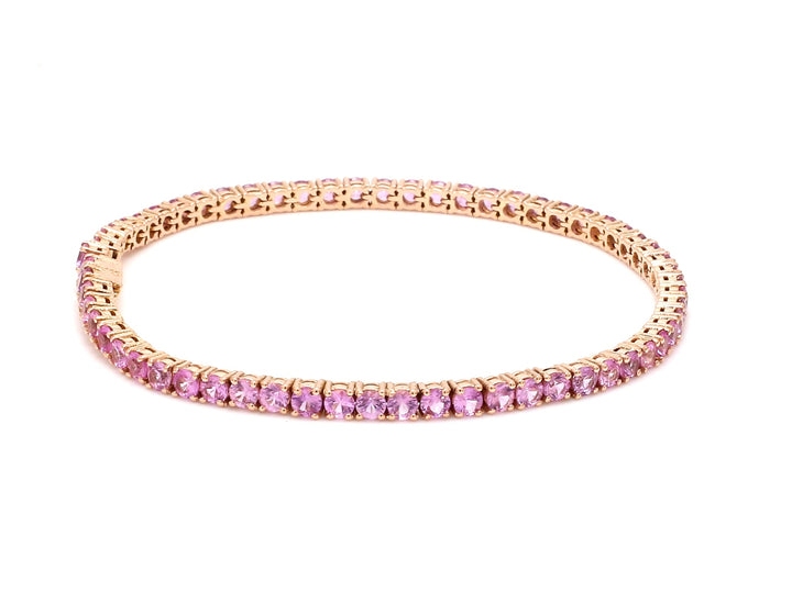Pink Sapphire 2.50MM Round Bracelet - qivii