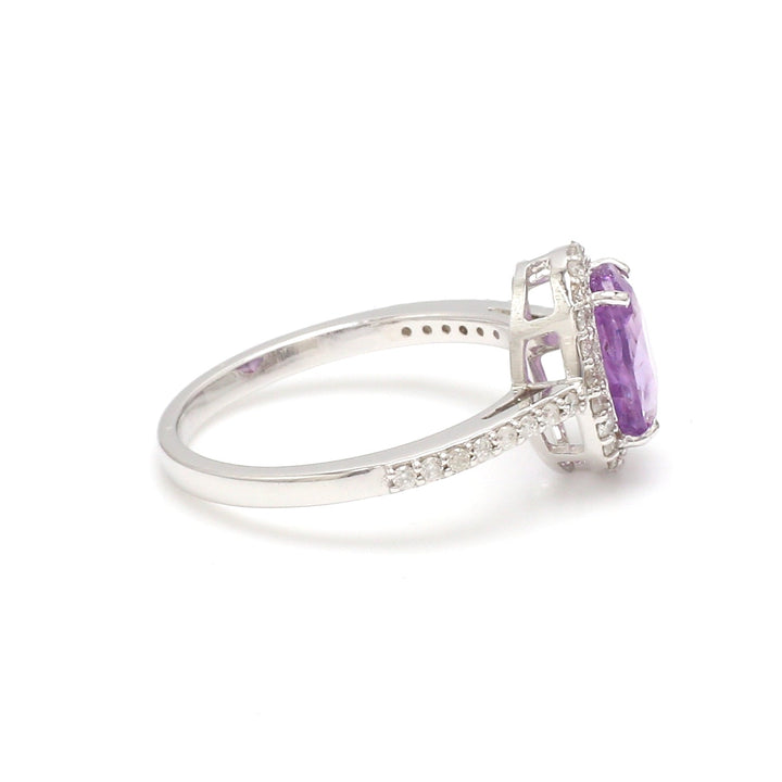 Purple Sapphire Oval diamond ring - qivii