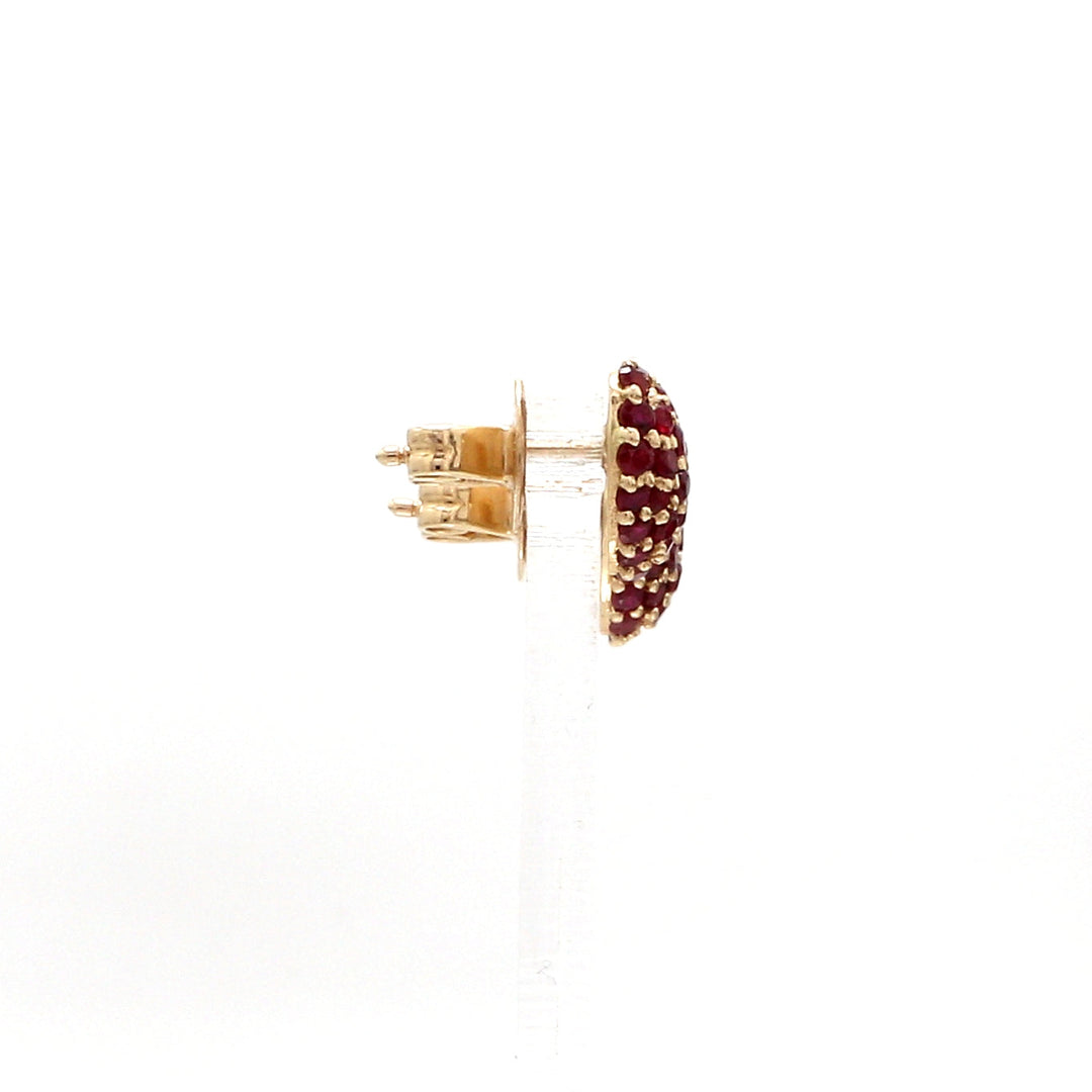Ruby Heart Pave Studs - qivii