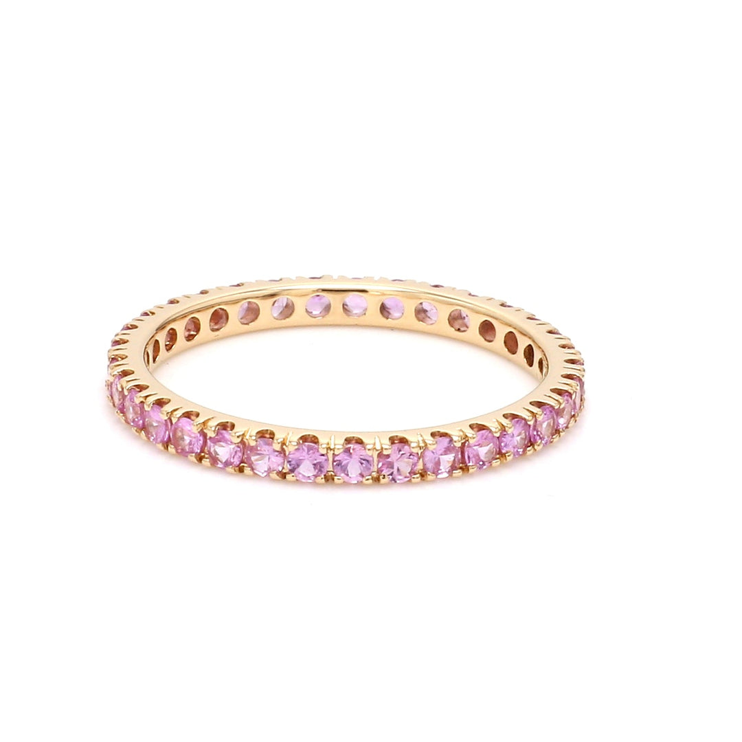Pink Sapphire Round Eternity Ring - qivii