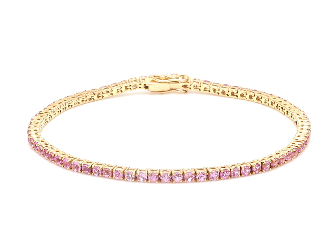 Pink Sapphire 2MM Tennis Bracelet - qivii