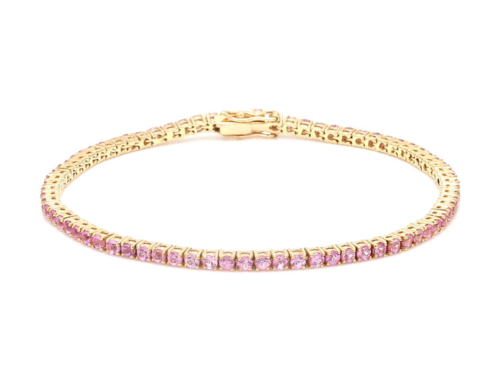 Pink Sapphire 2MM Tennis Bracelet - qivii