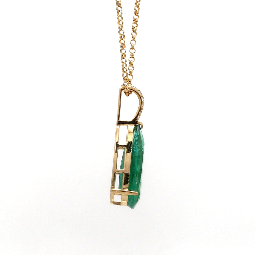 Emerald Pear and Diamond Necklace - qivii