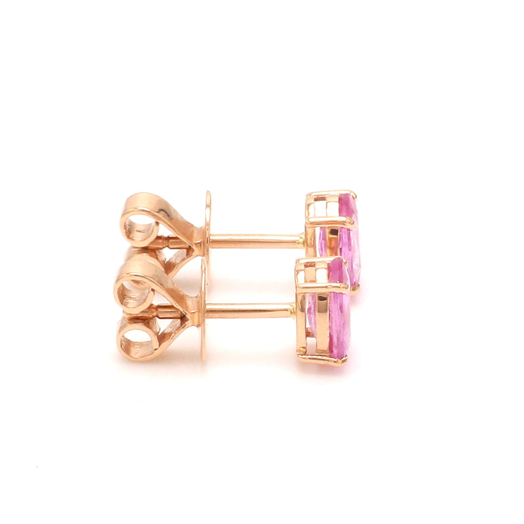 Pink Sapphire Oval Studs - qivii