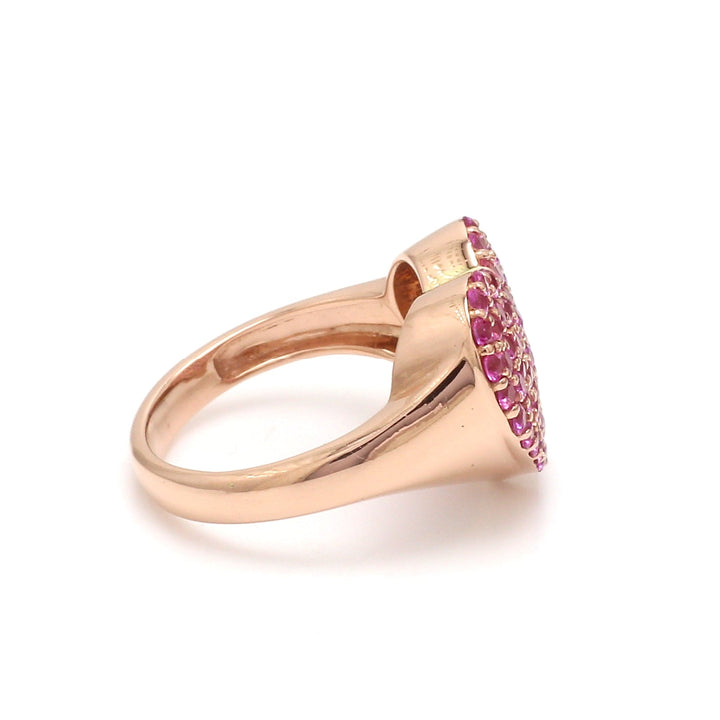 Pink sapphire heart Ring - qivii