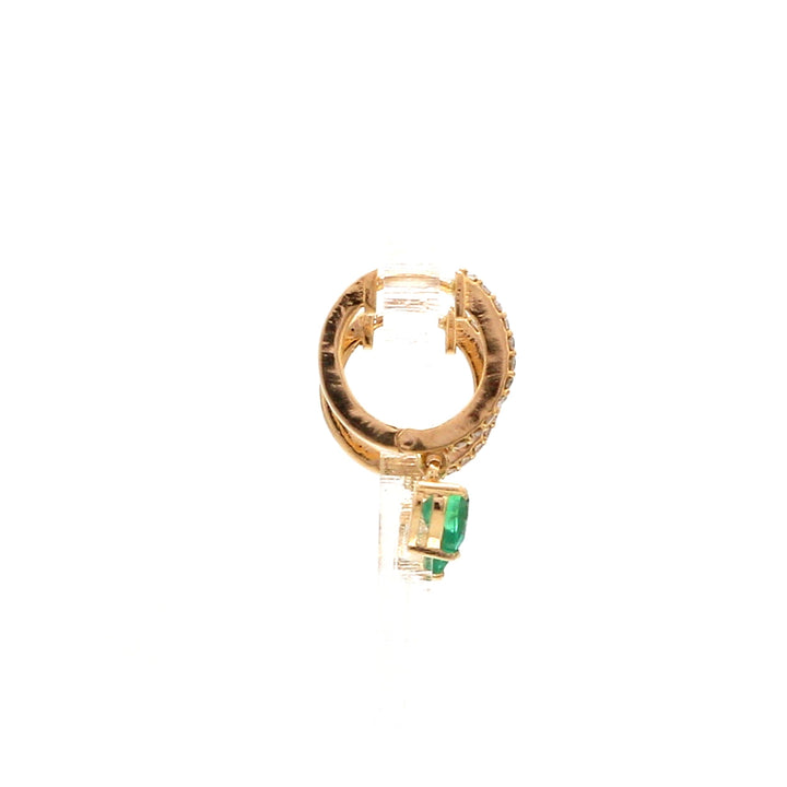 Emerald Heart Mini Huggies Earrings - qivii
