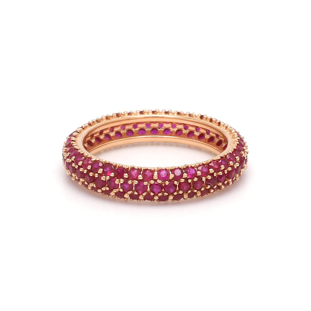Ruby Round Pave Ring - qivii