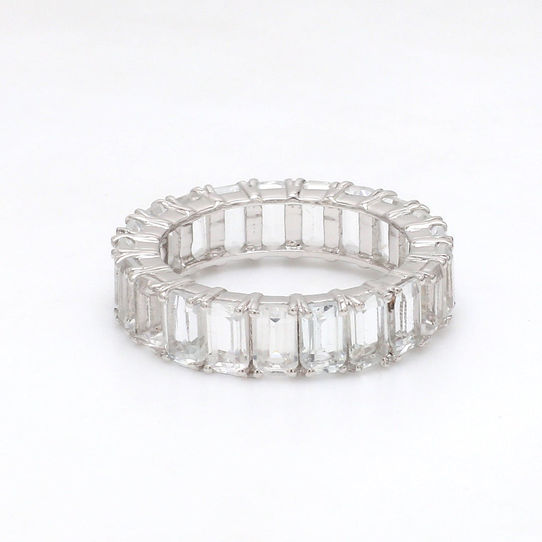 White Topaz Emerald Cut Ring - qivii